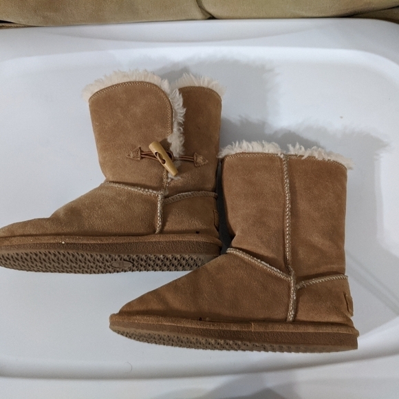 Bjorndal Joey Brown Tan Leather and Wool Sherpa Lined Boots - size 6 - Picture 6 of 7